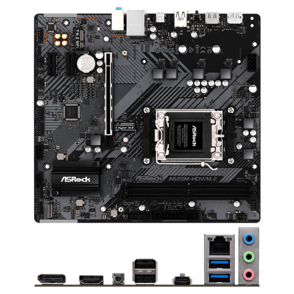 Placa Madre ASROCK A620M-HDV/M.2, Chipset AMD A620, Socket AMD AM5, mATX