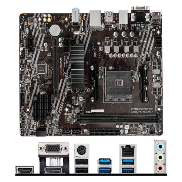 Placa Madre MSI A520M PRO, Chipset AMD A520, Socket AMD AM4, mATX