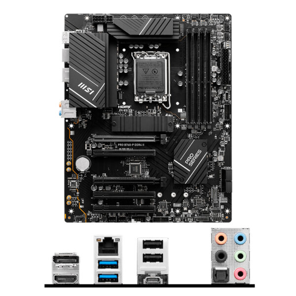 Placa Madre MSI PRO B760-P DDR4 II, Chipset Intel B760, LGA1700, HDMI, DP, ATX.