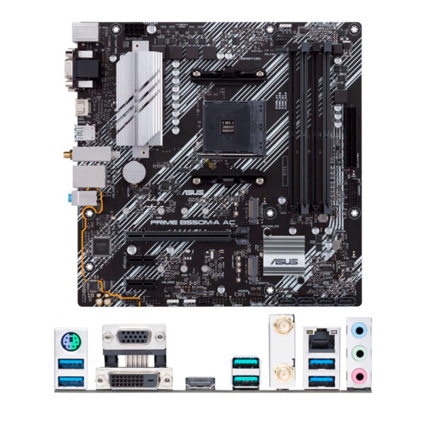 Placa Madre Asus PRIME B550M-A AC, Chipset AMD B550, Socket AMD AM4, mATX