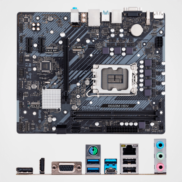 Placa Madre ASROCK B660M-HDV, Chipset Intel B660, LGA1700, mATX - Imagen 2