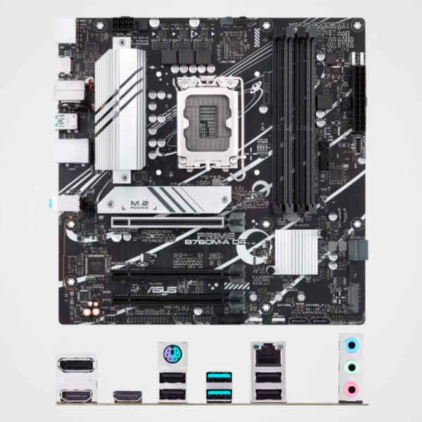 Placa Madre ASUS Prime B760M-A D4, Chipset Intel B760, LGA1700, mATX, HDMI - Imagen 2