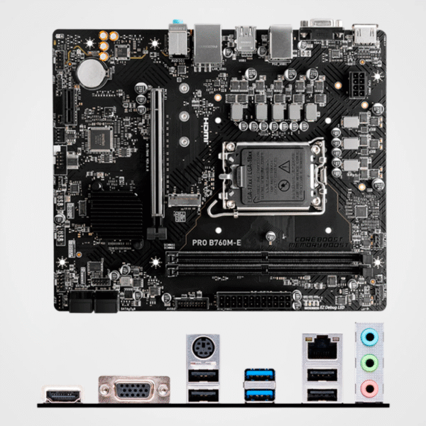 Placa Madre MSI PRO B760M-E, Chipset Intel B760, LGA1700, HDMI, VGA, mATX - Imagen 2